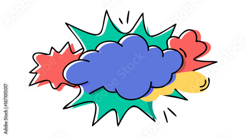 Colorful Comic Book Style Explosions burst bang