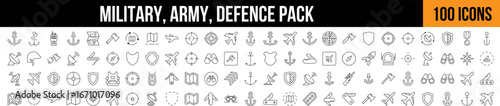 Foto Military, Defense, Army Related Line Icon Collection