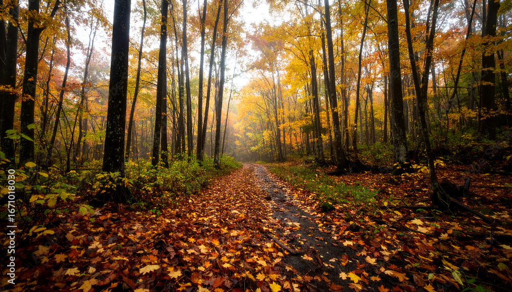 Obraz premium Scenic Autumn Forest Pathway