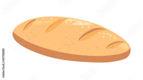 Golden brown artisan bread loaf with scoring baking food