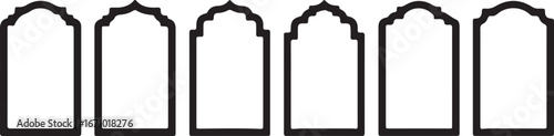 islamic arch, frame, black, white background, isolated, architectural element, decorative, ornate, traditional, pattern, design element, graphic, border, window, doorway, silhouette, vector, illustrat