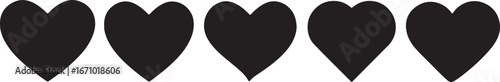 heart, shape, symbol, love, romance, icon, graphic, design, element, set, collection, isolated, white background, black, silhouette, simple, symmetrical, romantic, emotion, valentine's day, abstract