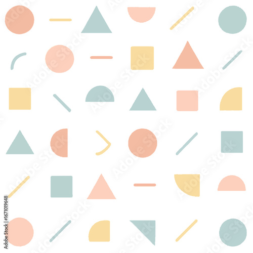 Seamless vector pattern with minimal geometric shapes