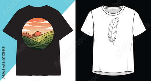 Diverse t-shirt designs showcase front and back views for fashion inspiration