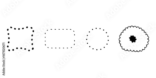 Ornate Decorative Border with Scalloped Edges dashed