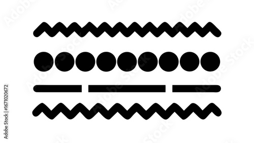 Ornate decorative border with scalloped ovals and zigzag rectangles dashed lines