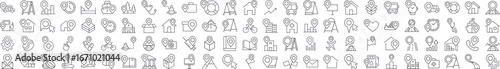 Items with Map Pin Outline Picture Collection. Editable Stroke. Perfect for Graphics, Designs, Books, Adverts, Apps