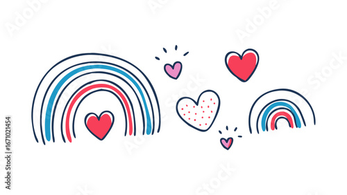 Playful Rainbows and Hearts love cute