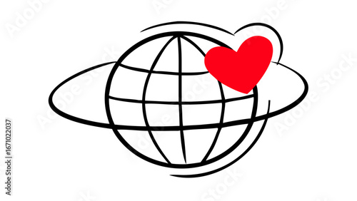 Simple red heart shape love symbol