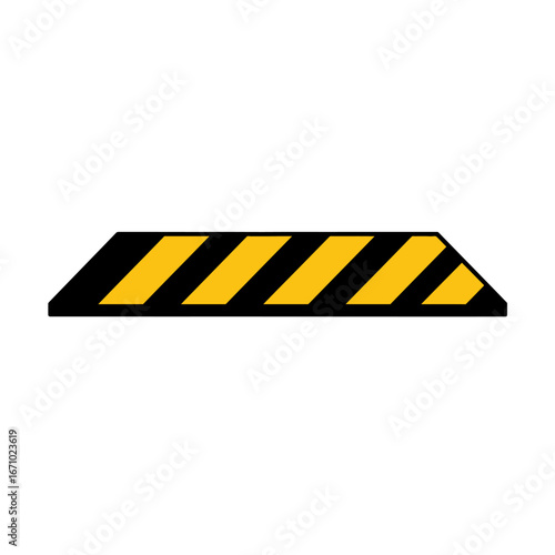 This isolated black and yellow striped parking curb provides essential safety and traffic management for vehicles in car parks and garages.