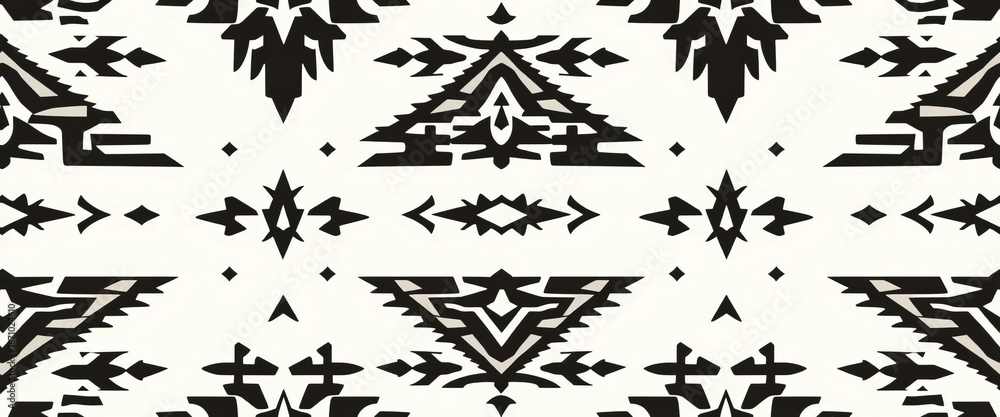 Abstract monochrome geometric seamless vector pattern Native American inspired shapes for textile, fabric, wallpaper, backdrop, white Abstract monochrome geometric seamless vector pattern Native American inspired shapes for textile, fabric, wallpaper, backdrop, white