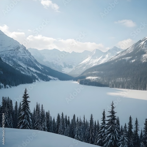 Snowy Winter Mountain Scene