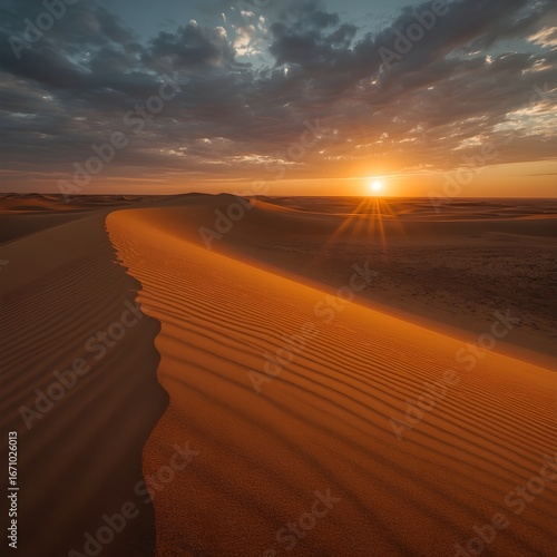 Desert Sand Dunes Sunset