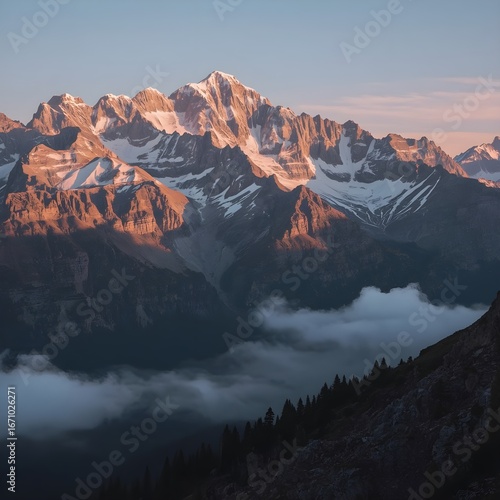 Golden Sunrise Over Mountains