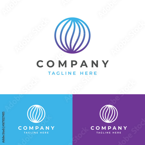 Abstract globe logo symbol icon flat stock vector design