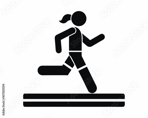 Woman jogging icon  silhouette vector