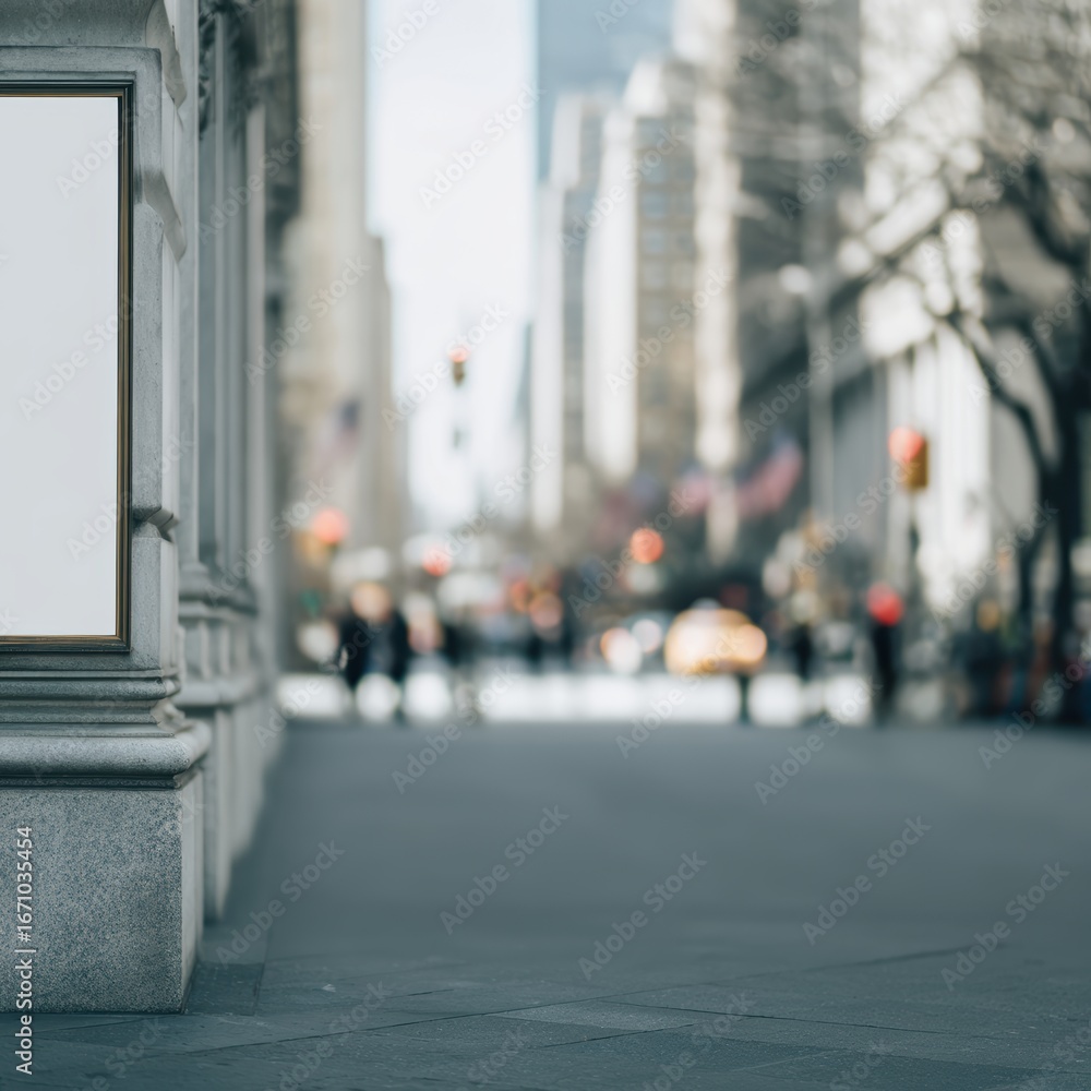 Fototapeta premium Blank Billboard Mockup in Urban Cityscape