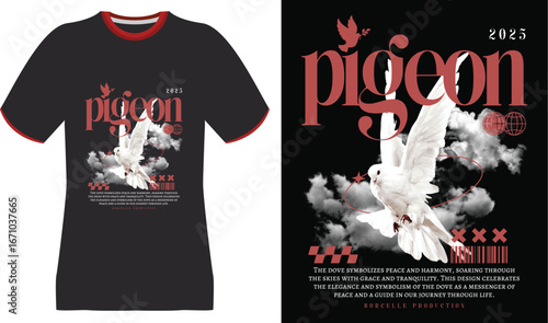 White Dove Soaring Through Clouds with 