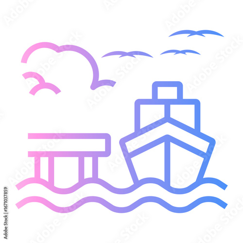 port Line Gradient Icon