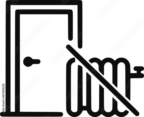 No Radiator Icon with door