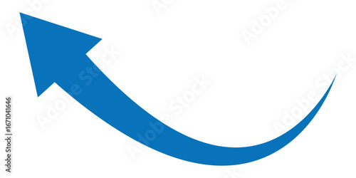 Blue curve arrow icon. curved arrow sign flat style. arrow icon for your web site design, logo, app, UI. arrow indicated the direction symbol. Blue arrow curve direction vector. Curved arrow sign.
