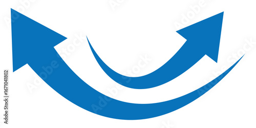 Blue curve arrow icon. curved arrow sign flat style. arrow icon for your web site design, logo, app, UI. arrow indicated the direction symbol. Blue arrow curve direction vector. Curved arrow sign.