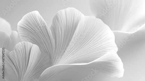 Elegant White Petals with Subtle Textures and Smooth Lines