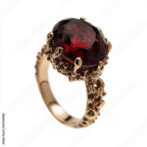 ring with diamonds garnet