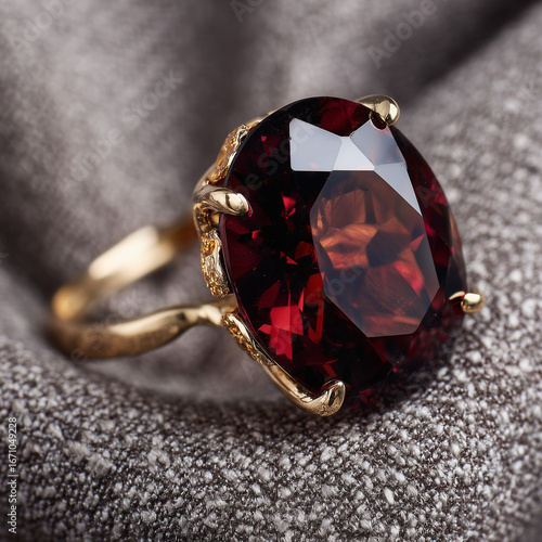 red jewelry ring Garnet