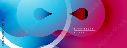 Abstract fluid shapes, vibrant gradients. Blue transitions to pink. Modern design, smooth curves, dynamic composition.