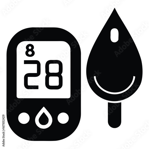 Blood glucose meter and drop diabetes health