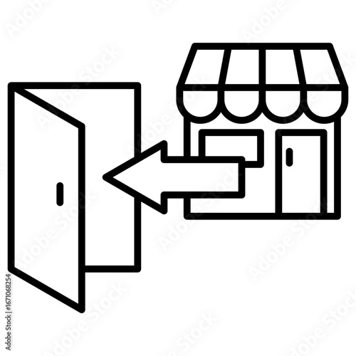 Market Entry Outline Icon