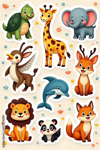 Wallpaper Mural set of cartoon animals Torontodigital.ca