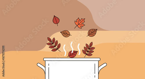 Autumnal Delight Culinary Illustration: Evoking Warmth And Seasonal Flavorful Recipes