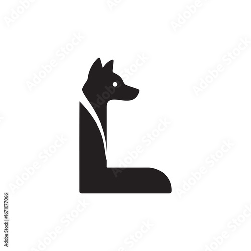 Letter L with a Dog Head Logo