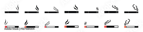 Set of Cigarette icon symbol vector on white background