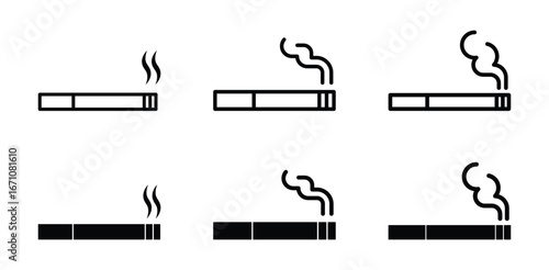 Set of Cigarette icon symbol vector on white background