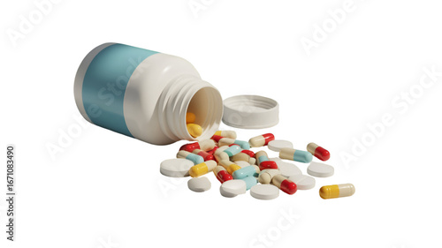 Prescription Pills Spilled from Bottle