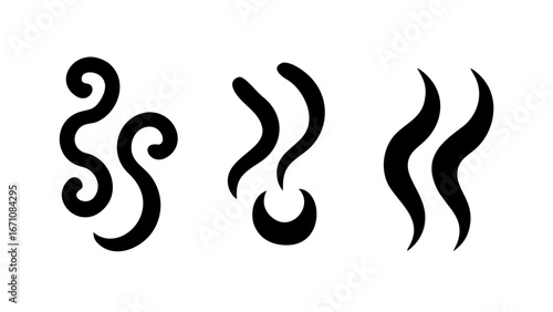 Abstract Black Steam Swirl vapor