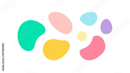 Abstract colorful organic shapes pastel blobs