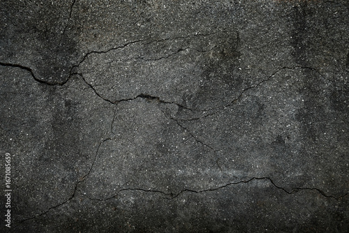 Crack asphalt texture background of rough  top view