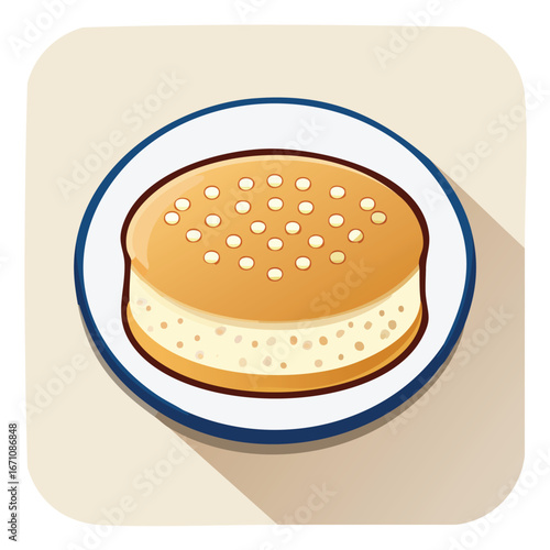 English Muffin vector icon illustration with clean, modern detail and balanced composition.