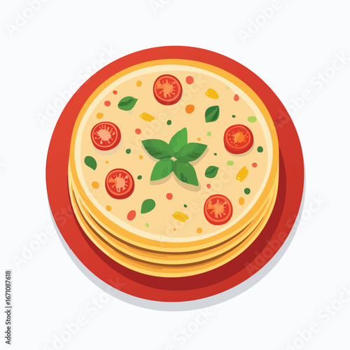 Paratha vector icon illustration with clean, modern detail and balanced composition.