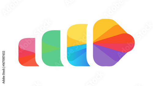 Colorful abstract shapes progression vector
