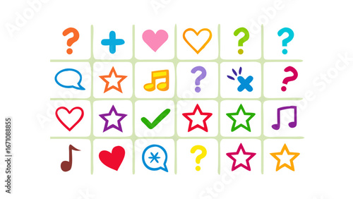 Colorful Icons Grid symbols question mark