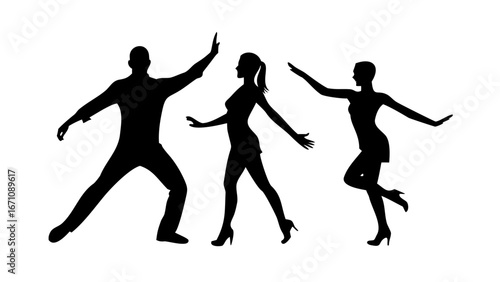 Couple dancing elegantly with flowing movements dancers