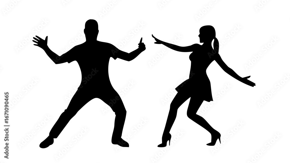 Fototapeta premium Elegant couple dancing gracefully together dancers