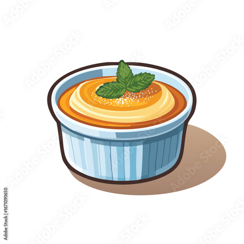 Crème Brûlée vector icon illustration with clean, modern detail and balanced composition.