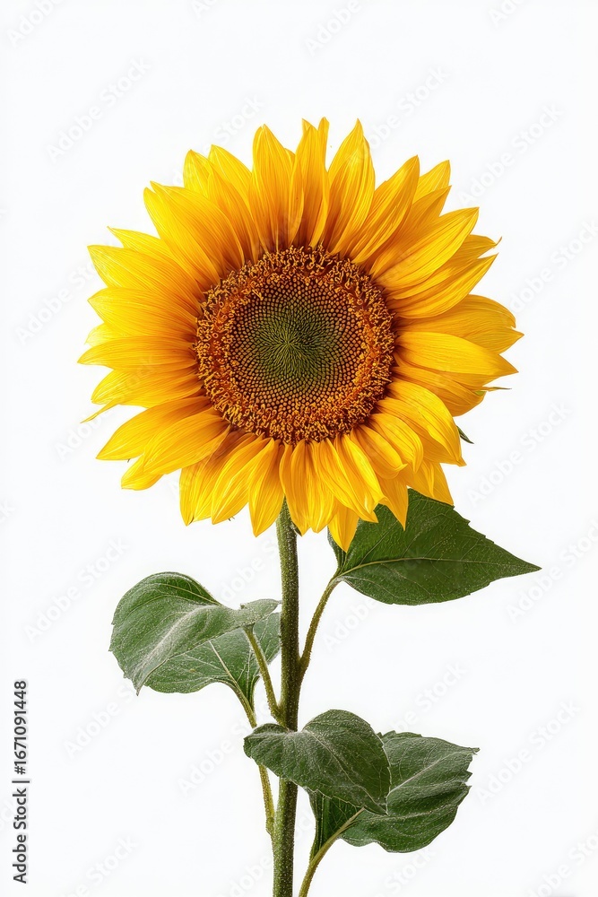 Fototapeta premium Bright sunflower against white (3)