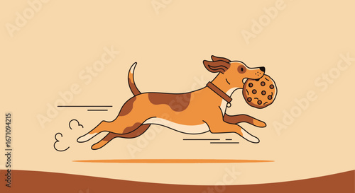 Joyful Canine Races Happily Carrying A Chocolate Chip Cookie Towards A Delicious Treat